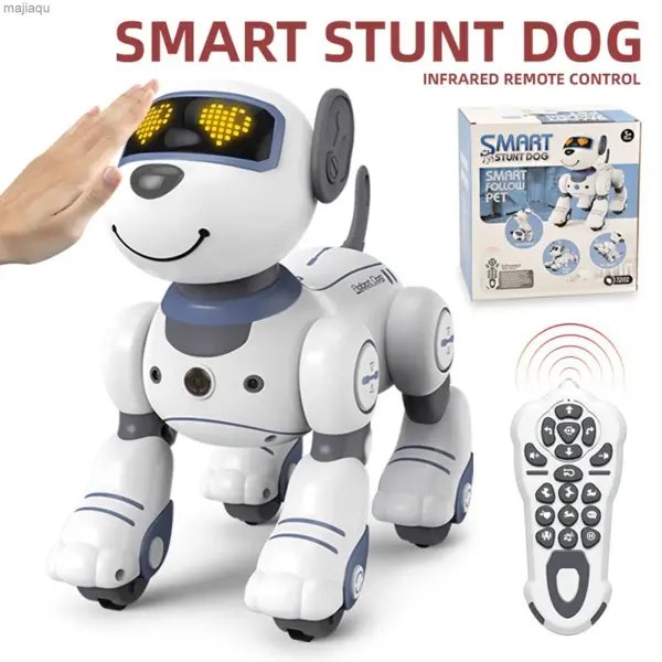 Electric/RC Animals RC Robot Dog Electronic Walking Dog Intelligent Touch Remote Control Pet Dog Toys Childrens Toys Boys and Girls Gifts